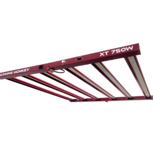 Luz grow LED FARMING MONKEY XT 750W, diodos Samsung, espectro completo para cultivo interior, panel rojo.