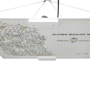 Super Board 150W panel LED para cultivo interior, espectro 5000K y 3000K, ideal para germinación y floración.