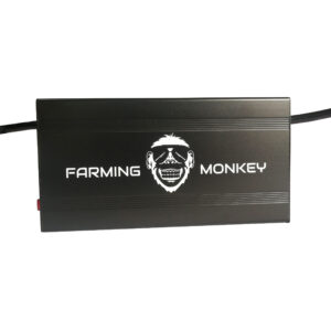 KIT BALASTRO LEC/CMH 315W FARMING MONKEY, diseño negro con logo, ideal para luces cultivo interior, alta eficiencia.