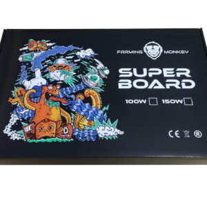 Caja de luz LED Super Board 150W con diseño colorido, ideal para cultivo indoor, espectro 5000K y 3000K.