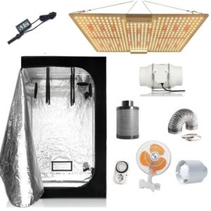 Kit Armario 80x80 Super board 100W con panel LED para cultivo interior, grow light y armario bajo consumo.