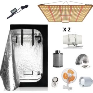 Kit Armario 100x100 Super board 100W, luces LED cultivo interior, armario cultivo bajo consumo, grow light.