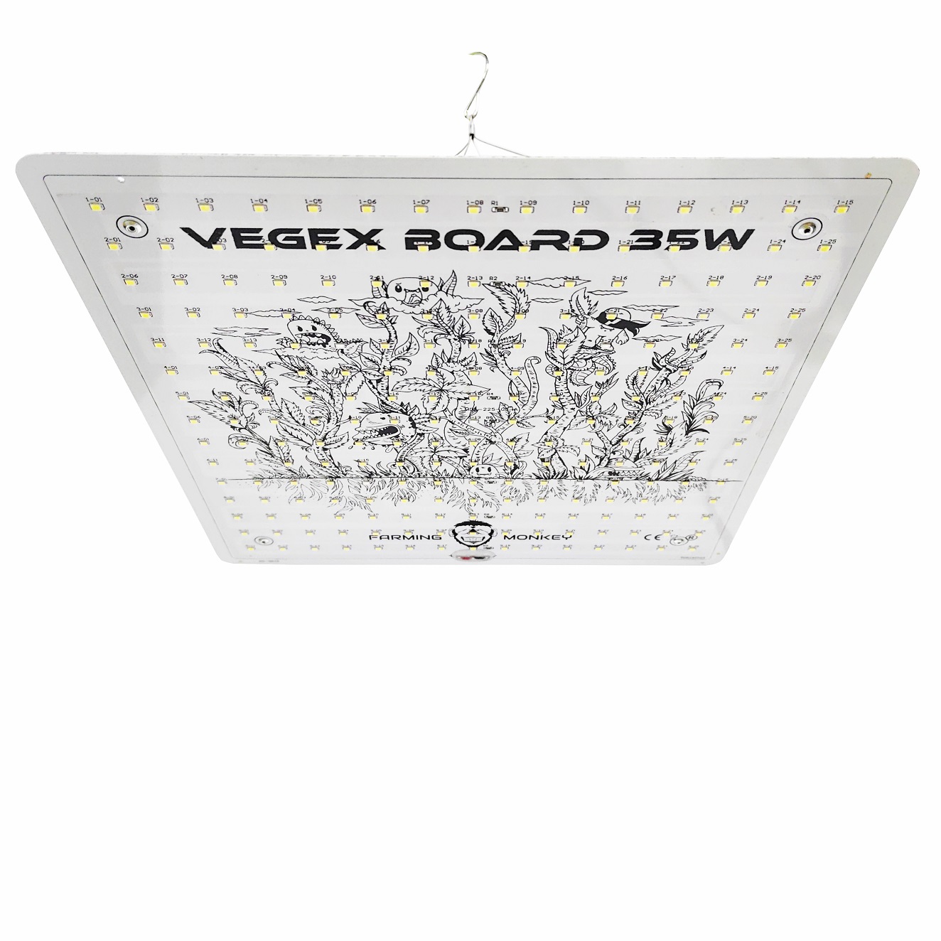 Panel LED FARMING MONKEY VEGEX BOARD 35W para cultivo interior, ultrafino, espectro completo, grow light.