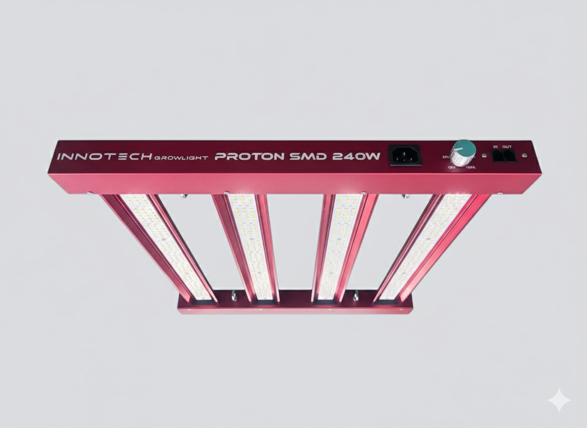 Proton SMD 240W, panel LED rojo con diodos Samsung LM 281B, ideal para luces cultivo interior en grow rooms.